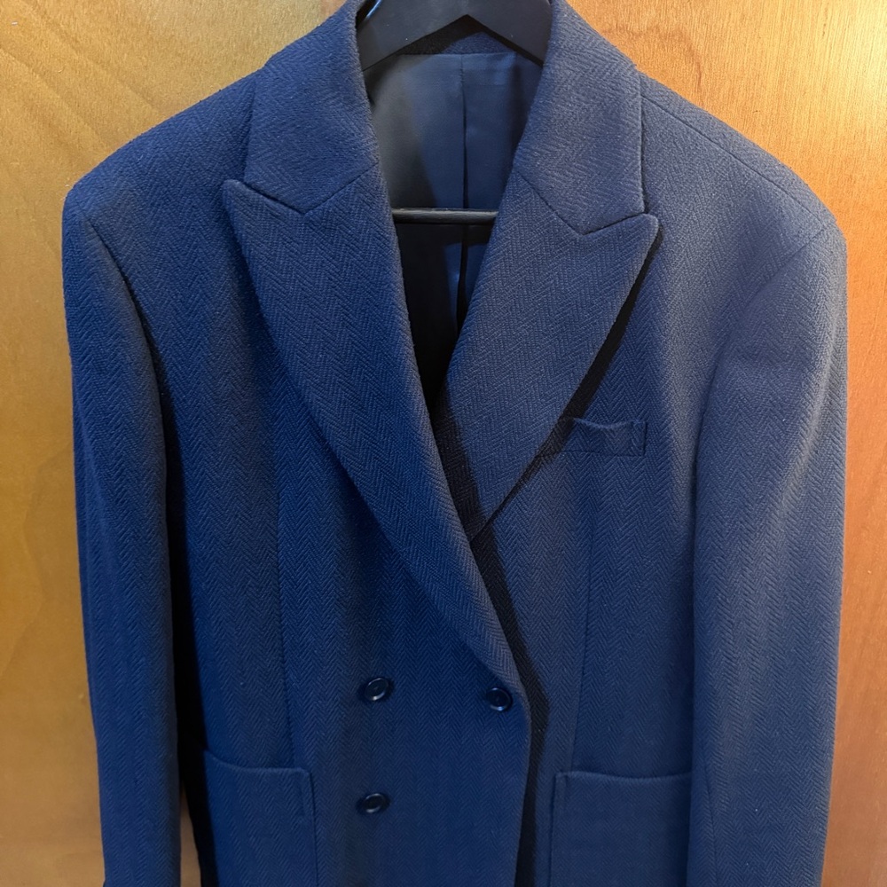Double-Breasted Navy Blazer